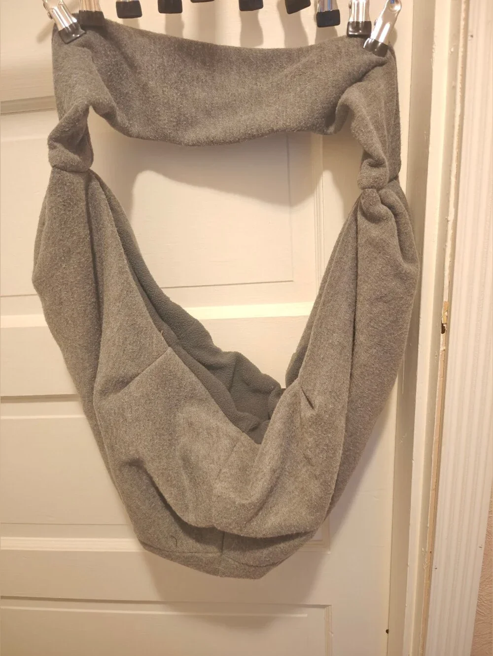Grey Fleece 4Small Dog Sling Carrier With a Soft, Curved Pouch Design Hands Free